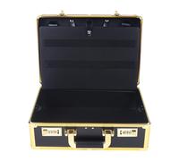 ALFORZAN Gold Salon Storage Case Durable Hairdresser Tool Box with Reinforced Edges & Removable Shoulder Strap for Mobile Stylists & Artists
