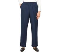 Alfred Dunner All Around Elastic Waist Polyester Short Petite Pants - Pull-On Style, Navy, 12 Petite