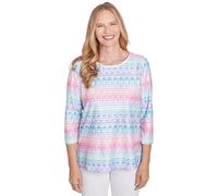 Alfred Dunner Classic Geo Biadre Polyester Top, Multi, M