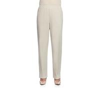 Alfred Dunner Women's All Around Elastic Waist Cotton Medium Twill Pant, Stone, 16