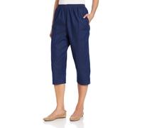 Alfred Dunner Women's All Around Elastic Waist Denim Missy Capris Pants Jeans, 18