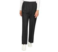 Alfred Dunner Women's All Around Elastic Waist Polyester Petite Pants Poly Proportioned Medium, Black, L Petite