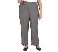 Alfred Dunner Women's All Around Elastic Waist Polyester Petite Pants Poly Proportioned Medium - Grey - 6 Petite
