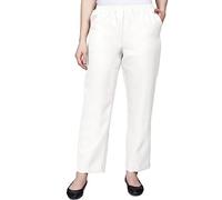Alfred Dunner Women's Pants, White, 6 Little