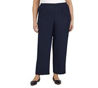 Alfred Dunner Women's Plus-Size Poly Proportioned Medium Pant Navy
