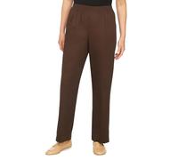 Alfred Dunner Womens Plus-Size Soft Twill Mid-Rise Regular Fit Straight Leg Short Length Casual Pant, Chocolate, 22 Plus