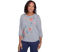 Alfred Dunner Women's Space Dye Top w Necklace Coral, X-Large