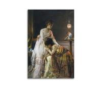 Alfred Emile Stevens，After The Ball Versatile Canvas Print Wall Art Paintings Home Decor for Living Room Bedroom 08x12inch