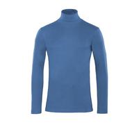 Alfred& Hayle Men's Cotton Turtleneck Jumper, Long Sleeve, Plain Roll Neck Pullover Top (UK, Alpha, L, Regular, Regular, Indigo)