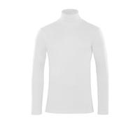 Alfred& Hayle Men's Cotton Turtleneck Jumper, Long Sleeve, Plain Roll Neck Pullover Top (UK, Alpha, L, Regular, Regular, White)