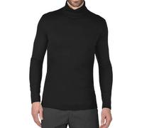 Alfred& Hayle Mens Long Sleeve Fine Jersey Roll Neck Jumper Top (L, Black)