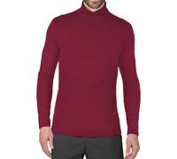 Alfred& Hayle Mens Long Sleeve Fine Jersey Roll Neck Jumper Top (L, Burgundy)