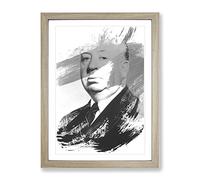 Alfred Hitchcock V1 Modern Framed Print | A3 Oak Framed Wall Art | Ready to Hang | Modern Nature Picture | Living Room Bedroom Lounge Office