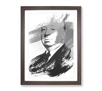 Alfred Hitchcock V1 Modern Framed Print | A4 Walnut Framed Wall Art | Ready to Hang | Modern Nature Picture | Living Room Bedroom Lounge Office