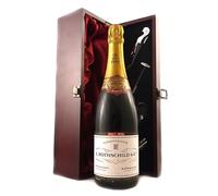 Alfred Rothschild & Co Grande Reserve Private Cuvee Brut Vintage Champagne 1976 in a silk lined wooden box with four wine accessories, 1 x 750ml