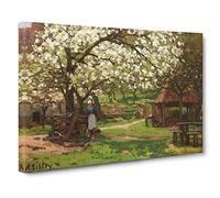 Alfred Sisley Landscape No.7 Classic Painting Canvas Wall Art Print Ready to Hang, Framed Picture for Living Room Bedroom Home Office Décor, 20x14 Inch (50x35 cm)