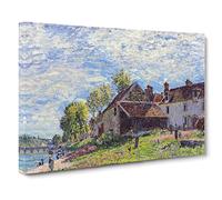 Alfred Sisley Landscape No.8 Canvas Print | Gallery Wrapped 30mm Frame Wall Art | 30x20 inches | Ready to Hang | Impressionist Landscape Picture | Living Room Bedroom Lounge Office