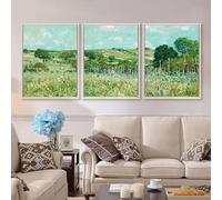 Alfred Sisley Meadow Green Field Scenery - 3x A2 Poster - Triptych rolled in tubes BensArt Triptych, 3 Three Stretched Mounted Multi Panel Wall Art Classic Picture Arts Abstract Artwork Painting Prin