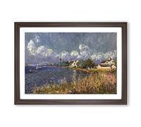 Alfred Sisley The Seine at Billancourt Framed Print | A2 Walnut Framed Wall Art | Ready to Hang | Modern Nature Picture | Living Room Bedroom Lounge Office