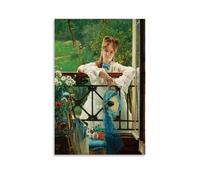 Alfred Stevens - The Blue Ribbon Classic Masterpiece Poster Canvas Wall Art Decorative Bedroom Modern Home Print Picture Artworkss 16x24inch(40x60cm)