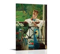 Alfred Stevens - The Blue Ribbon Classic Masterpiece Poster Wall Art Picture Painting Canvas Prints Artworks Bedroom Living Room Decor 12x18inch(30x45cm)