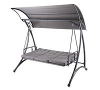 Alfresia 3 Seater Reclining Swing Seat with Cushions, Multipurpose Garden Day Bed into Garden Swing Seat with Adjustable Canopy, Outdoor Cushions Waterproof for Outdoor Seating