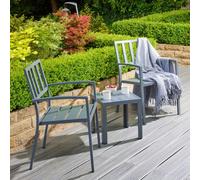 Alfresia Aluminium Garden Bistro Table And Chairs Set With Square Table