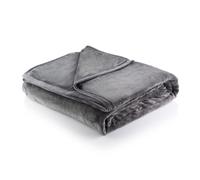 Minky Super Soft Luxury Throw Blanket - Machine Washable Blankets, Multipurpose, Plush Lightweight Throw for Sofa, Bed & Couch, Bedroom Accessories, King 215cm x 225cm (Grey)
