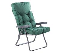 Alfresia Reclining Garden Chair with Classic Cushion Folding Recliner | Charcoal frame steel sprung supports crumb foam padding 107kg max load