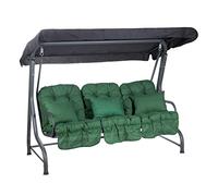 Alfresia Roma 3 Seater Garden Swing Seat with Adjustable Water-Resistant Canopy and Classic Cushions, Heavy Duty Outdoor Patio Swing Seat Supporting up to 250 kg for Garden, Lawn or Decking