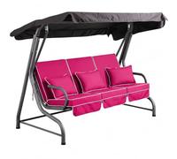 Alfresia Roma 3 Seater Garden Swing Seat with Adjustable Water-Resistant Canopy and Luxury Cushions, Heavy Duty Outdoor Patio Swing Seat Supporting up to 250 kg for Garden, Lawn or Decking WineRed
