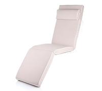 Alfresia Steamer Deck Chair Cushion - Replacement Garden Chair Cushion, Luxury Style, Matching Headrest Included, Thick Luxury Foam Filling (Taupe)