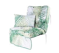 Alfresia Swing Seat Cushion - Replacement Garden Swing Seat Cushion, Classic Style, Matching Scatter Cushion Included, Tightly Packed Crumble Foam, Use Swing Seat (Bamboo Leaf)