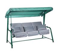 Alfresia Turin 3 Seater Reclining Garden Swing Seat with Adjustable Canopy and Classic Cushions, Heavy Duty Outdoor Patio Swing Seat Supporting up to 250 kg