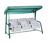 Alfresia Turin 3 Seater Reclining Garden Swing Seat with Adjustable Canopy and Classic Cushions, Heavy Duty Outdoor Patio Swing Seat Supporting up to 250 kg