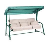 Alfresia Turin 3-Seater Reclining Swing Seat - Multipurpose Garden Sofa into Sunbed, Steel Green Frame, Polyester Canopy, Weather Resistant, Outdoor Luxury Cushions Included in Choice of Colours