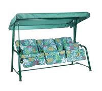Alfresia Turin 3-Seater Reclining Swing Seat - Multipurpose Garden Sofa into Sunbed, Steel Green Frame, Polyester Canopy, Weather Resistant, Outdoor Classic Cushions Included in Choice of Colours