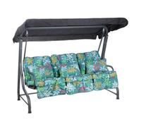 Alfresia Turin 3-Seater Reclining Swing Seat - Multipurpose Garden Sofa into Sunbed, Steel Charcoal Frame, Polyester Canopy, Weather Resistant, Outdoor Classic Cushions Included in Choice of Colours