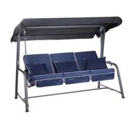 Alfresia Turin 3-Seater Reclining Swing Seat - Multipurpose Garden Sofa into Sunbed, Steel Charcoal Frame, Polyester Canopy, Weather Resistant, Outdoor Luxury Cushions Included in Choice of Colours