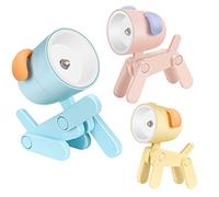 Alftek Cute lamp Night Light Kids Cartoon Mini DIY Cute Dog LED Desk Lamp Portable Adjustable Night Light Eye-Protection for Home Office College Dorm Room Girls Boys Decor Gift (Blue Pink Yellow)