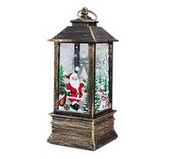 Alfyng Christmas Lanterns, Santa Claus Wind Lamp, LED Flame Effect, Bronze, Battery Operated, Indoor/Outdoor