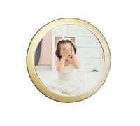 kylucky Round Photo Frame Wooden Wall Hanging Picture Frames for Home Office Wall Décor (Gold, 8 inch)