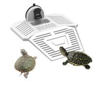 alfyng Turtle Basking Platform, Turtle Resting Basking Platform Ramp, Removable Tortoise Climbing Ladder Resting Terrace for Reptiles Amphibian Habitat Hideouts Aquarium Floating Dock (White, M)