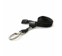 ALG ID Cards® 10mm Black Lanyard with Safety Breakaway & Metal Lobster Clip - Comfortable & Colourful - Durable Neck Strap for ID Badge Holders - Perfect for Staff, Students & Access Control