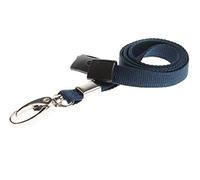 ALG ID Cards® 10mm Dark Blue Lanyard with Safety Breakaway & Metal Lobster Clip - Comfortable & Colourful - Durable Neck Strap for ID Badge Holders - Perfect for Staff, Students & Access Control