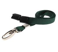 ALG ID Cards® 10mm Dark Green Lanyard with Safety Breakaway & Metal Lobster Clip - Comfortable & Colourful - Durable Neck Strap for ID Badge Holders - Perfect for Staff, Students & Access Control