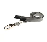 ALG ID Cards® 10mm Grey Lanyard with Safety Breakaway & Metal Lobster Clip - Comfortable & Colourful - Durable Neck Strap for ID Badge Holders - Perfect for Staff, Students & Access Control