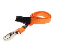 ALG ID Cards® 10mm Orange Lanyard with Safety Breakaway & Metal Lobster Clip - Comfortable & Colourful - Durable Neck Strap for ID Badge Holders - Perfect for Staff, Students & Access Control
