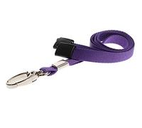 ALG ID Cards® 10mm Purple Lanyard with Safety Breakaway & Metal Lobster Clip - Comfortable & Colourful - Durable Neck Strap for ID Badge Holders - Perfect for Staff, Students & Access Control