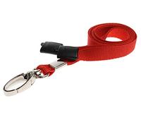 ALG ID Cards® 10mm Red Lanyard with Safety Breakaway & Metal Lobster Clip - Comfortable & Colourful - Durable Neck Strap for ID Badge Holders - Perfect for Staff, Students & Access Control